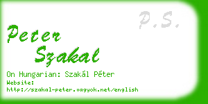 peter szakal business card